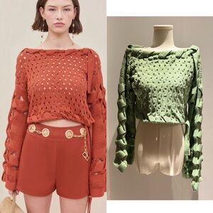 Cult Gaia Odette Knit Top Mint